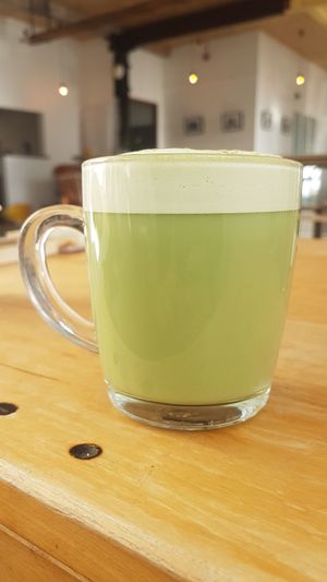 Matcha latte! at Dandelion Cafe in Saltaire