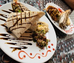 Falafel breakfast wrap at Dandelion Cafe in Saltaire