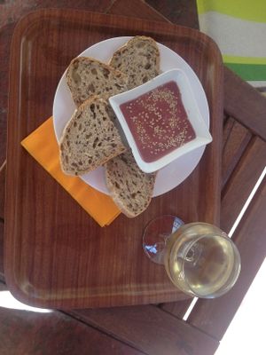 Homemade beans houmous at Mundo Cafe in Lyon