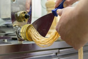 Home-made tagliolini pasta at Orso Grigio in Cavalese