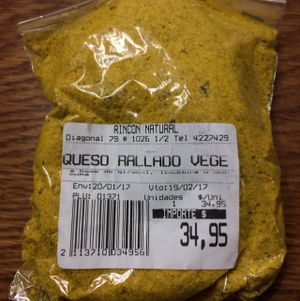 vegan cheese dry at Rincon Natural in La Plata