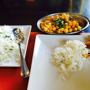spicy chickpeas  at Taj Mahal in Sevilla