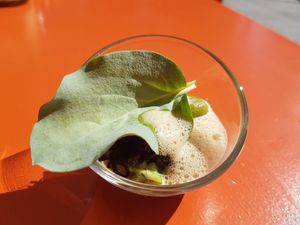 part of ten-course menu at Amaranth in Merelbeke