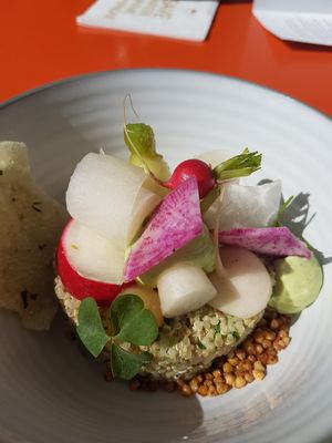 part of ten-course menu at Amaranth in Merelbeke