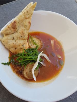 part of ten-course menu at Amaranth in Merelbeke