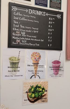 Drink and food menu at Good Town Doughnuts in Costa Mesa