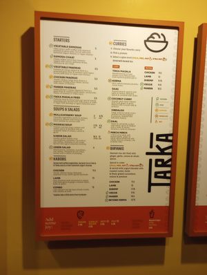 Menu (2 of 2) January 2024 at Tarka Indian Kitchen in Austin