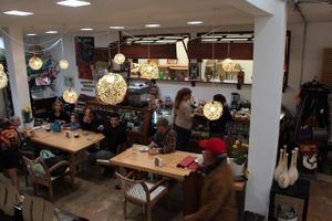 Upstairs Coffee Lounge with Chocolate Store at Mercardo Sano in San Miguel De Allende