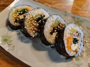 Vegetable kimbap at Bibimcup in Dusseldorf