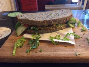 Vegan sandwich  at El Shamuskia'o in Havana