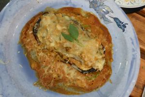 Aubergine lasagne at El Shamuskia'o in Havana