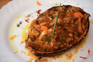 Stuffed Eggplant w/ Grated Vegetables  at El Shamuskia'o in Havana