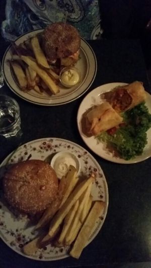 Burgers & Fries / Butternut Chimichanga at Laundry  in Wellington