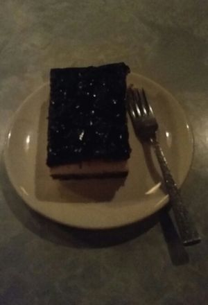 Generous slice of berry cheesecake at Laundry  in Wellington