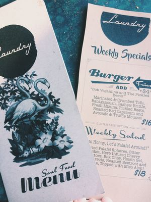 Beautiful menus!!!  at Laundry  in Wellington