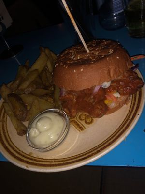 The vegan pulled pork burger with vegan aoli, so EFFING DELISH  at Laundry  in Wellington