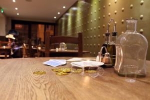 Cards and chips available to play cards at The Mexican Standoff - Pop-up in Paris