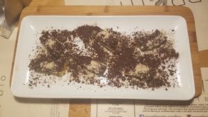 banana chocolate dessert at Appetit Bio in Medellin