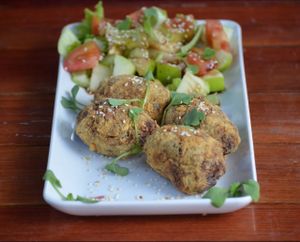 Croquetas de Champiñones - Mushrooms Corquettes at Appetit Bio in Medellin