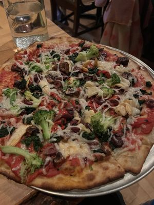 Vegetalizone pie (as listed on menu)  at Baba Louie's Sourdough Pizza in Great Barrington