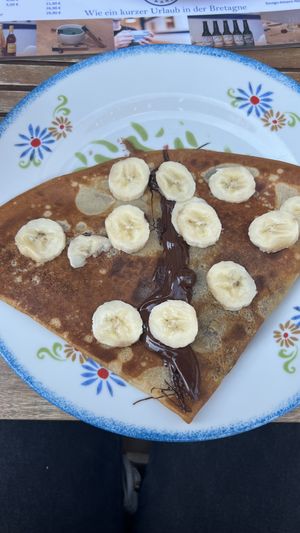 Vegan Crêpe with dark chocolate and banana   at Bistro Erminig in Dusseldorf