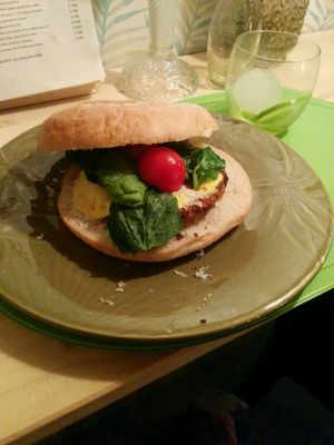 Lentil burger at TS  A Casa in Santiago De Compostela