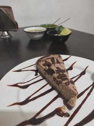 Chocolate cheesecake at VEGuerrero in Mexico City
