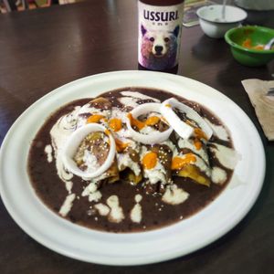 Enfrijoladas at VEGuerrero in Mexico City
