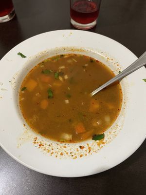 Consomé de garbanzos   at VEGuerrero in Mexico City