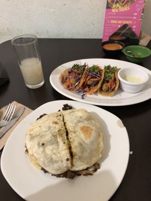 3 Tacos & 1 Gringa w/ Seitan  at VEGuerrero in Mexico City