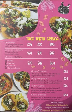English menu as of June 2022, page 2  at VEGuerrero in Mexico City