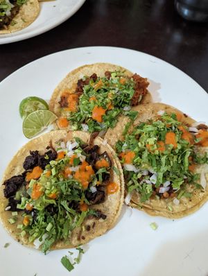 The darker coloured meat alternative (I believe it was chicharron??) Was the BEST at VEGuerrero in Mexico City