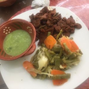 mushrooms barbacoa  at VEGuerrero in Mexico City