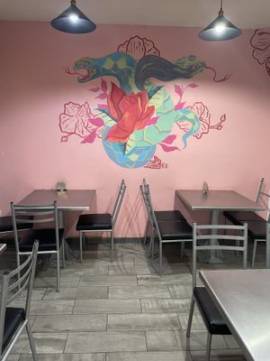 There are more tables inside than I realised   at VEGuerrero in Mexico City