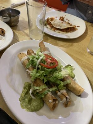 Flautas de mushrooms. at VEGuerrero in Mexico City