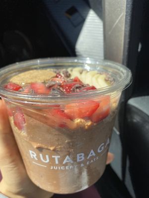 Cacao protein bowl at Rutabaga in Annapolis