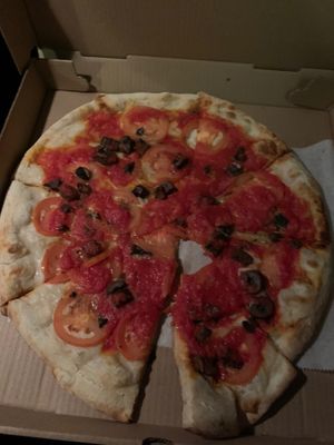 Honey wheres my vegan cheese I paid for cryyyy at The Tomato Shack Salad & Pizza co in West Chester