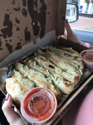 Vegan Cheesy Breadsticks. at The Tomato Shack Salad & Pizza co in West Chester