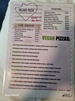Vegan Pizzas. at Village Pizza in South West London