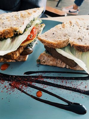 vegan sandwich at Mox in Moscow