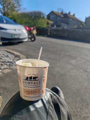 Mango and coconut ice-cream at The Old School Tea Room in Skipton