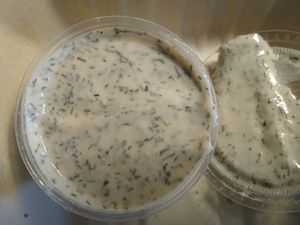 Vegan dill ranch dressing at Li'l Nonna's in Austin