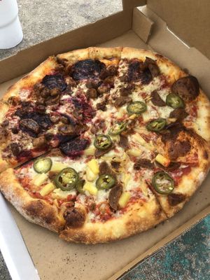 Half pina jalapeño, half meat out    at Li'l Nonna's in Austin