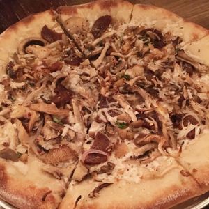 Wild mushroom special with vegan cheese at Li'l Nonna's in Austin
