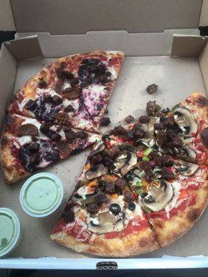 half meats half supreme with vegan ranch on the side  at Li'l Nonna's in Austin