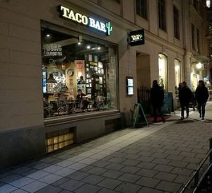 Outside/entrance at TacoBar in Oerebro