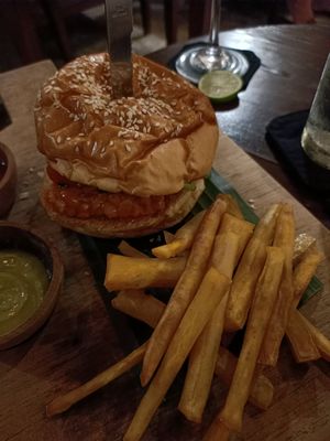 Tempeh burger at Lazy Cats  in Ubud