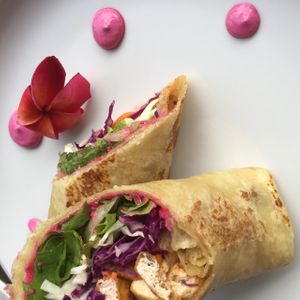 Pink hummus wrap at Lazy Cats  in Ubud