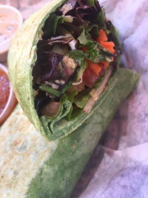 Veggie wrap with hummus  at Casa Maya in St Augustine