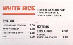 Steamed rice at Miss Mai in Adelaide